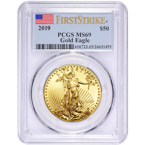 2019 1 oz American Gold Eagle Coin PCGS MS69 FS