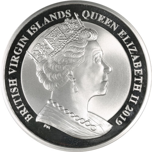 2019 5 oz British Virgin Islands Silver Reverse Frosted Pegasus Coin (BU)