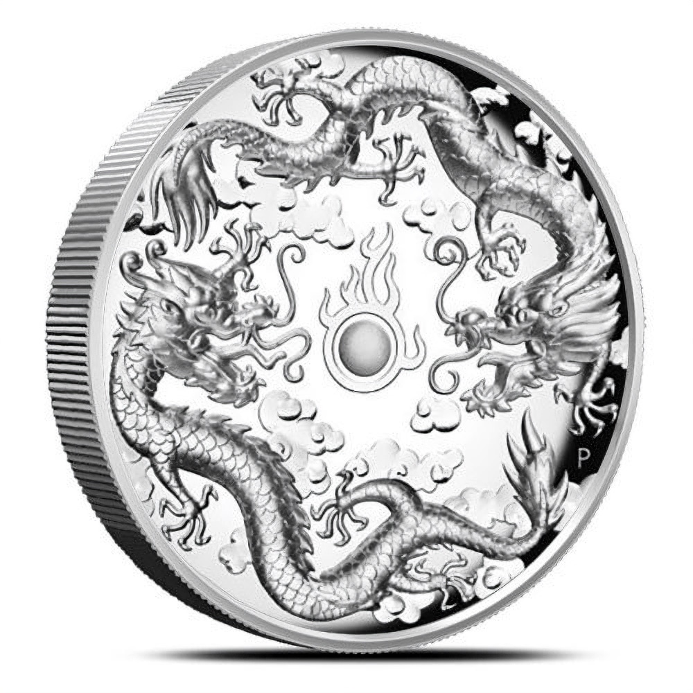 2019 2 oz Proof Australian Silver Double Dragon Coin (High Relief)