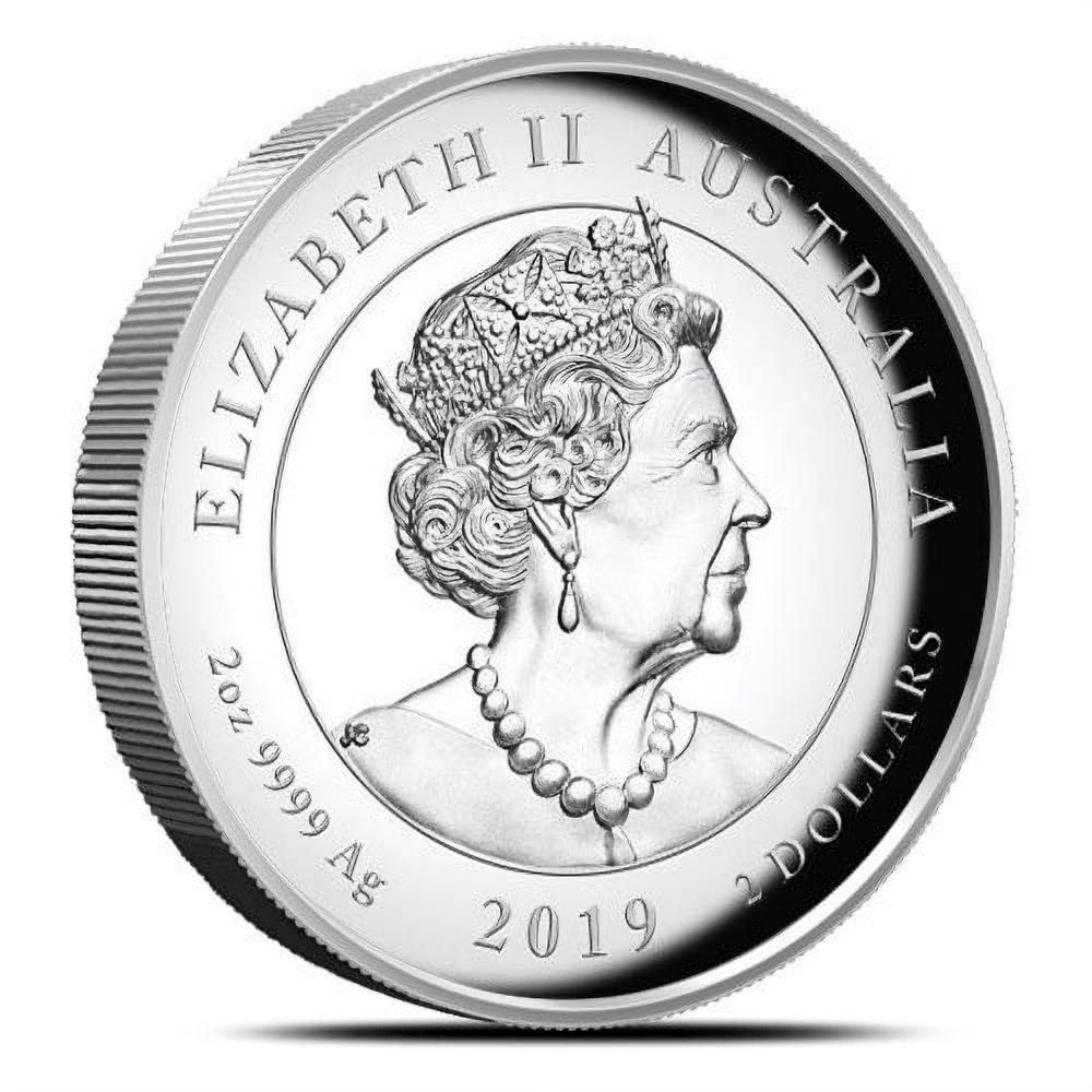 2019 2 oz Proof Australian Silver Double Dragon Coin (High Relief)
