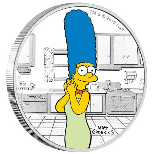 2019 1 oz Tuvalu The Simpsons Marge Proof Silver Coin (Box + CoA)