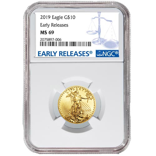 2019 1/4 oz American Gold Eagle Coin NGC MS69 ER