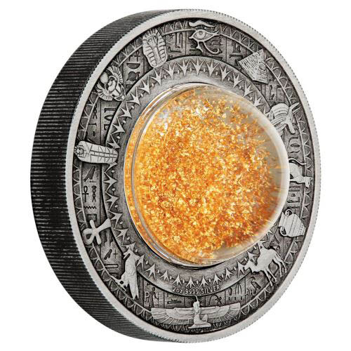 2019 2 oz Antique Tuvalu Golden Treasures of Ancient Egypt Silver Coin (Box + CoA)
