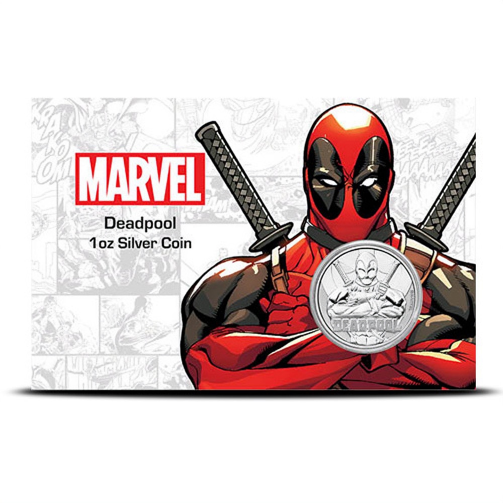 2018 1 oz Tuvalu Deadpool Marvel Series Silver Coin (In Card, BU)