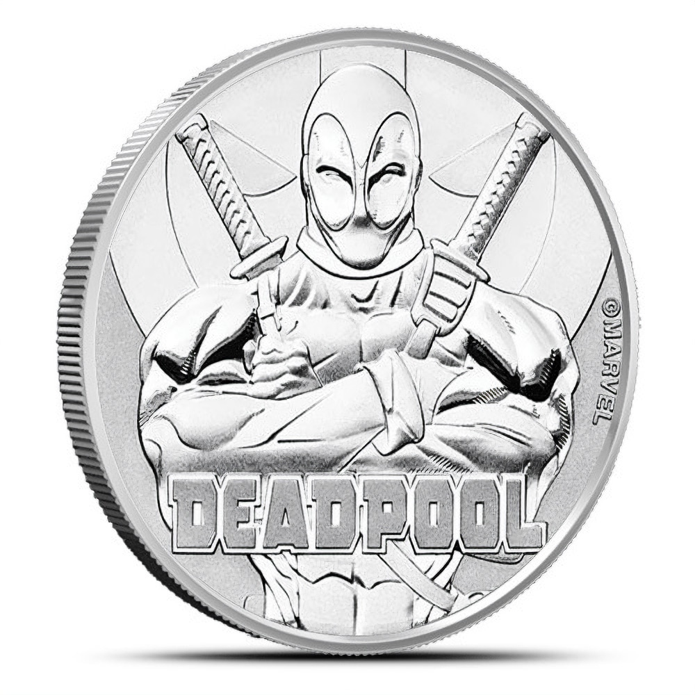 2018 1 oz Tuvalu Deadpool Marvel Series Silver Coin (In Card, BU)
