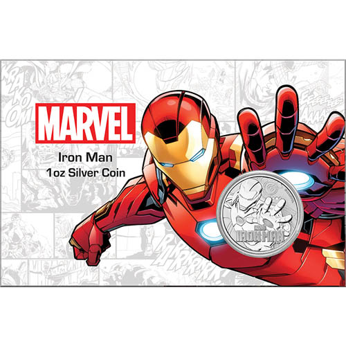 2018 1 oz Tuvalu Iron Man Marvel Series Silver Coin (In Card, BU)