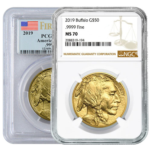 2019 1 oz American Gold Buffalo Coin MS70 (Varied Label, PCGS or NGC)
