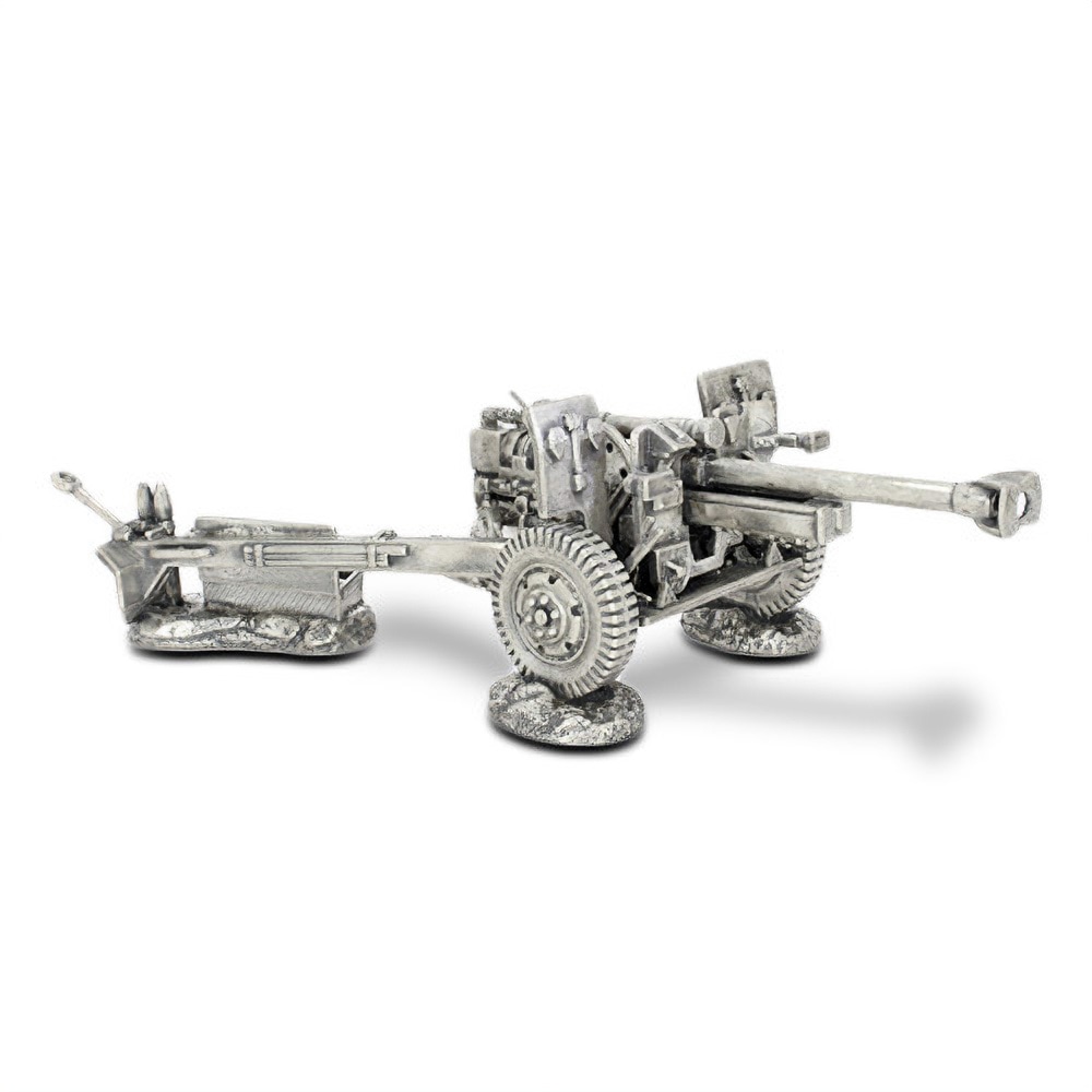 38 oz Antique Finish Silver Soldiers Collection Howitzer Cannon Statue (Box + CoA)