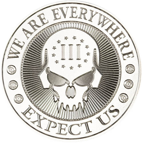 1 oz Deuce Four Skull Silver Round (Type I, New)
