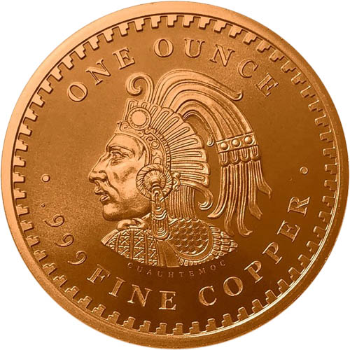 1 oz Aztec Calendar Copper Round (New)