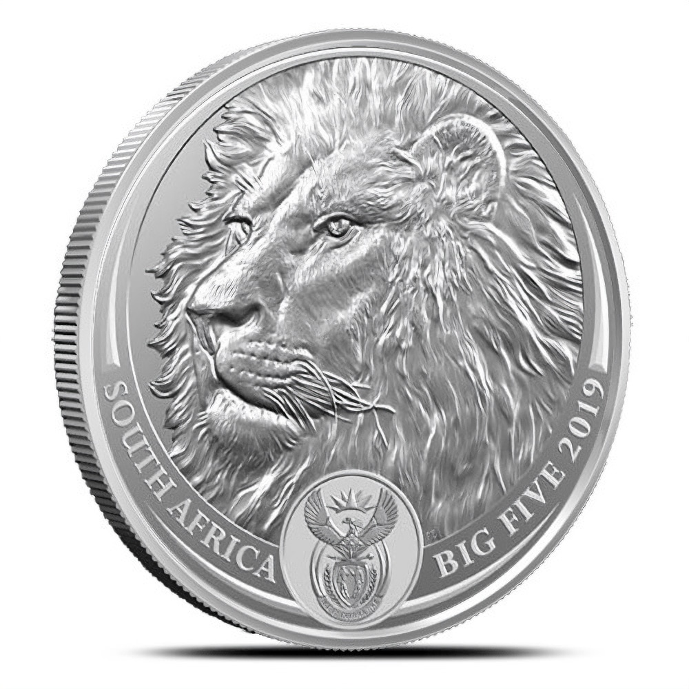 2019 1 oz South African Big Five Lion Silver Coin (BU)