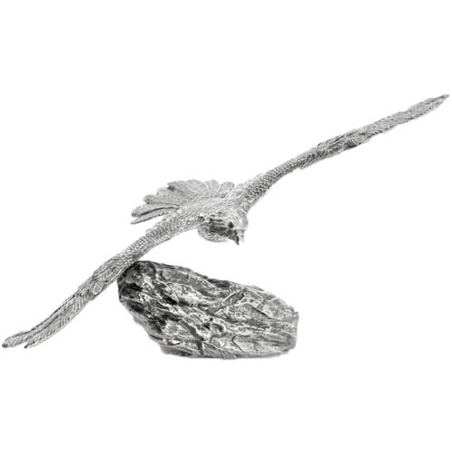 8 oz Antique Finish Soaring Eagle Silver Statue
