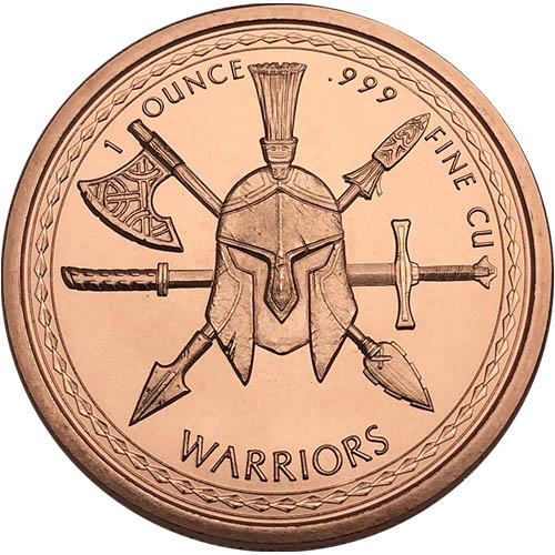 1 oz Aztec Warrior Copper Round (New)