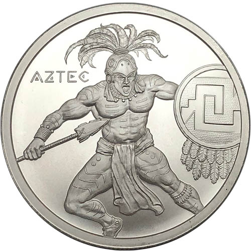 1 oz Aztec Warrior Silver Round (New)