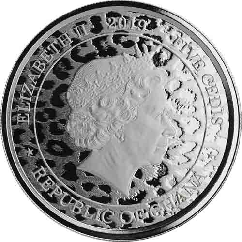 2019 1 oz Republic of Ghana Silver African Leopard