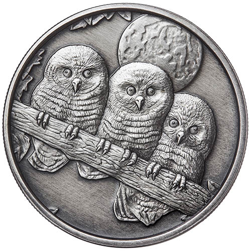 5 oz Antique Lisa Parker Collection Power of Three Silver Round (New w/ CoA)