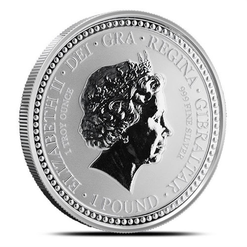 2018 1 oz British Silver Royal Arms of England Gibraltar Reverse Proof Coin (Red)