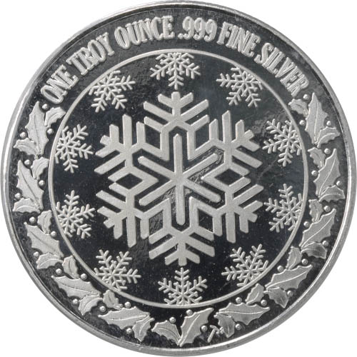 1 oz Merry Christmas Santa Silver Round (New)
