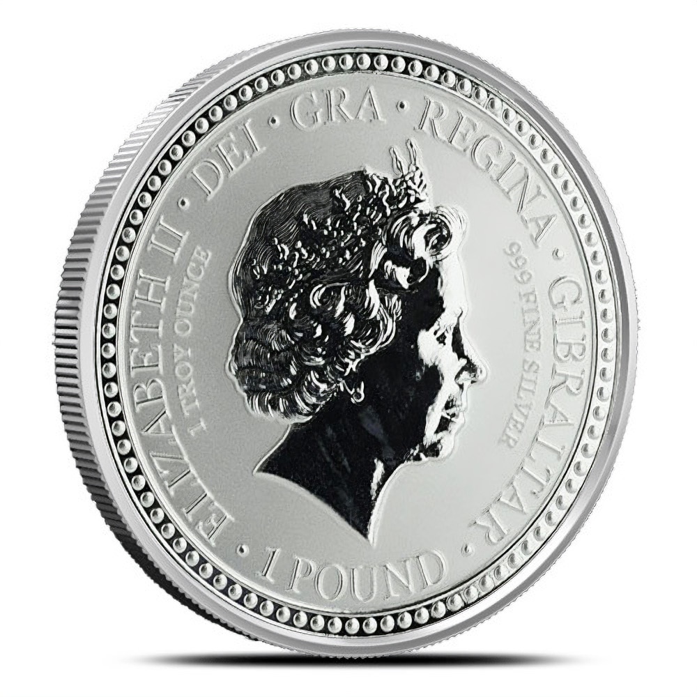 2018 1 oz British Silver Royal Arms of England Gibraltar Reverse Proof Coin (Yellow)