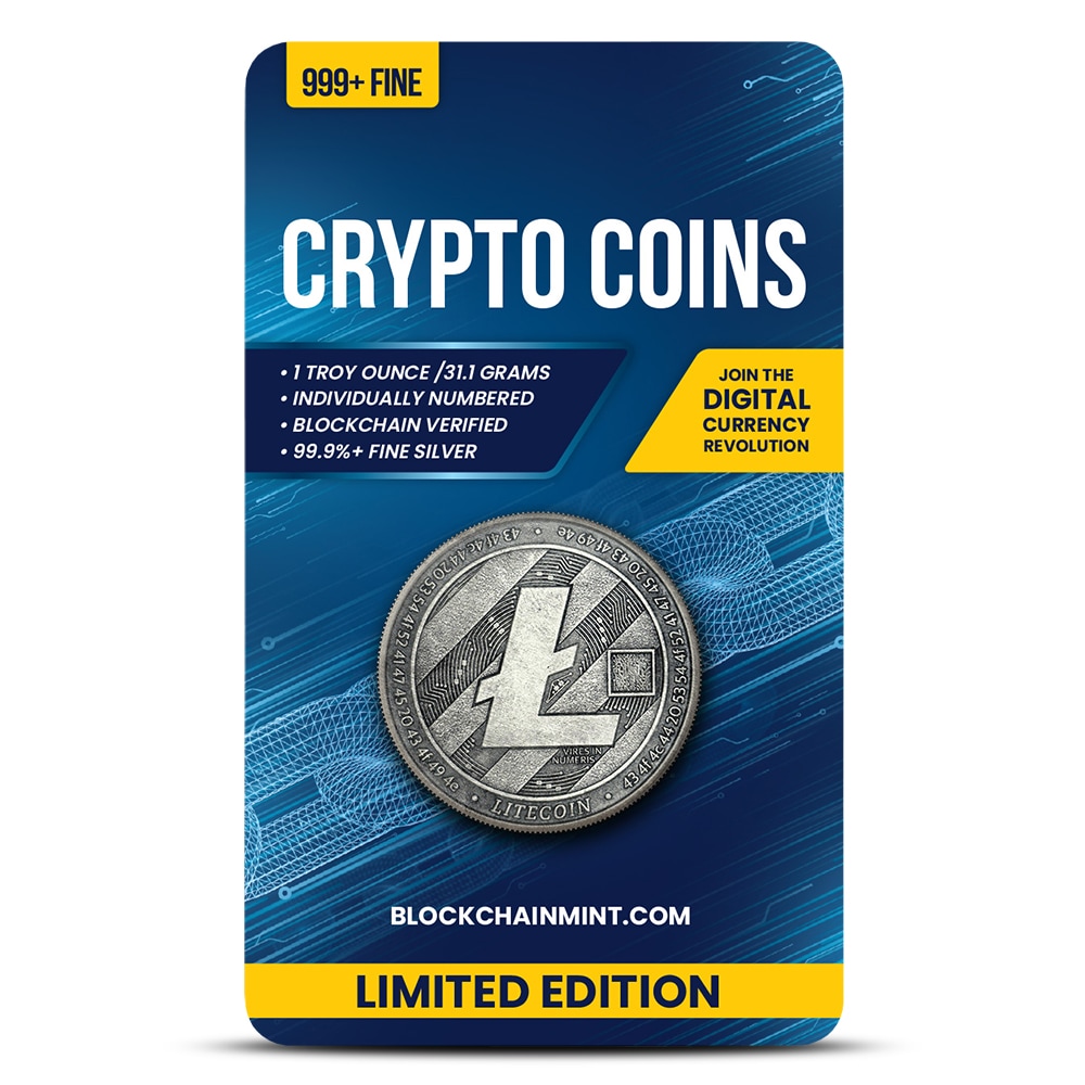 1 oz Antique Crypto Commemorative Litecoin Silver Round (New w/ CoA)