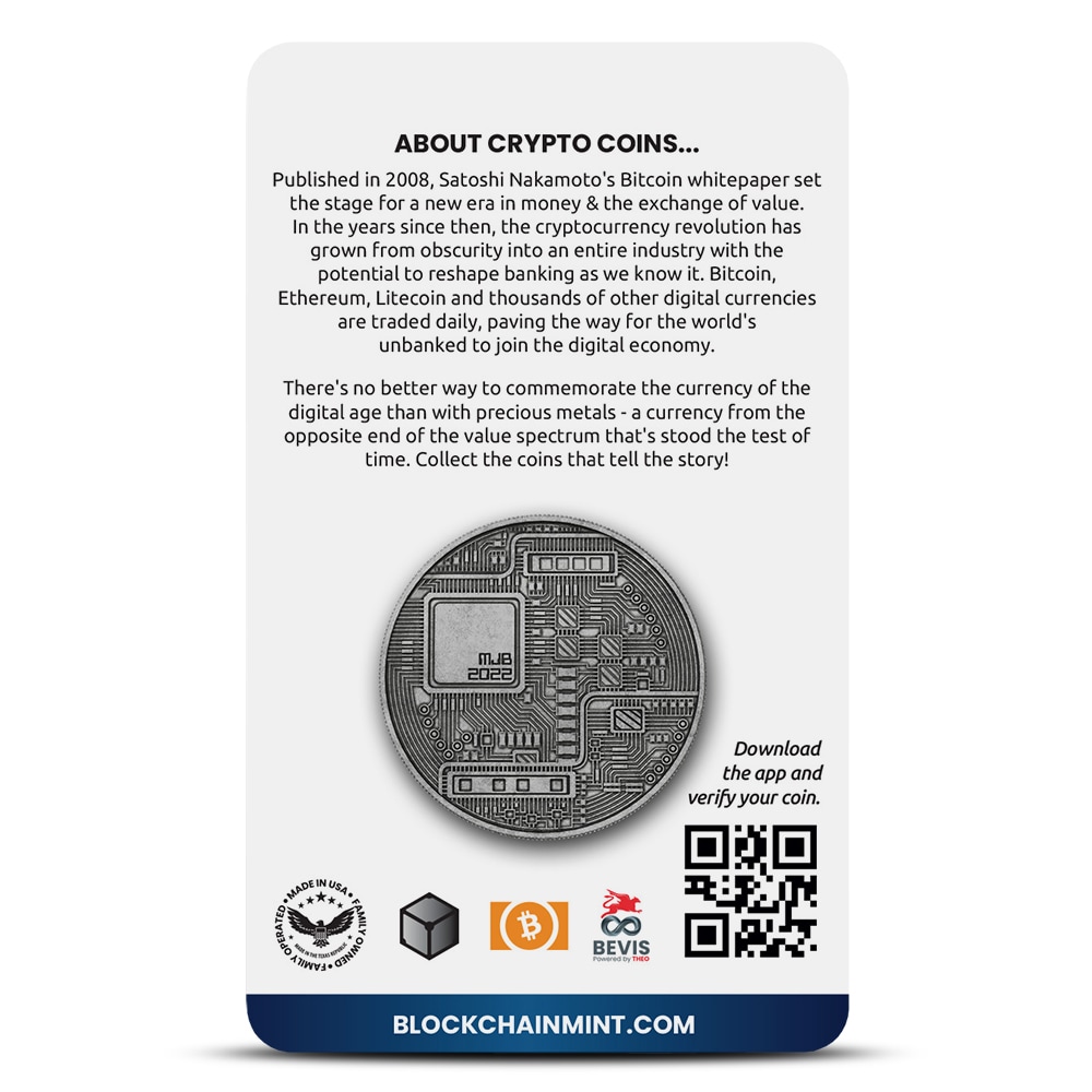 1 oz Antique Crypto Commemorative Litecoin Silver Round (New w/ CoA)