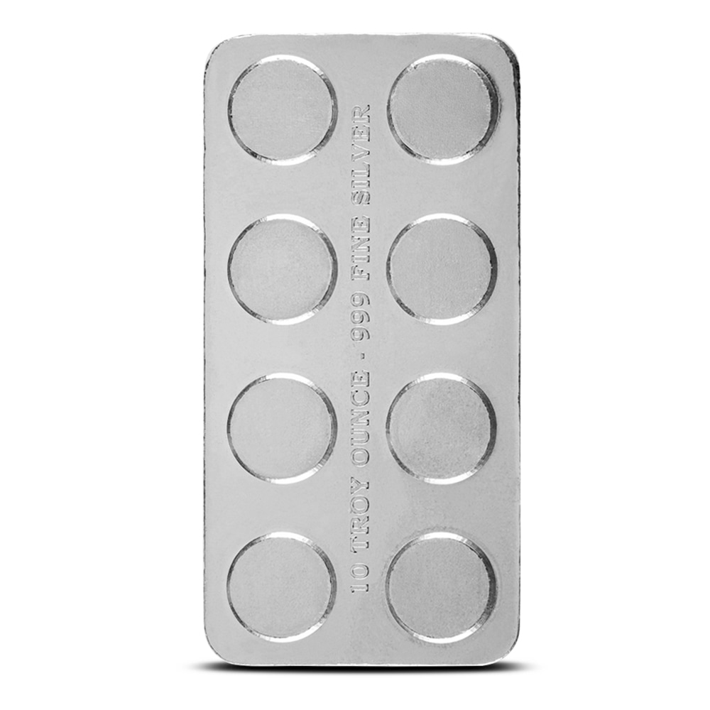 10 oz Monarch Building Block Silver Bar (New)