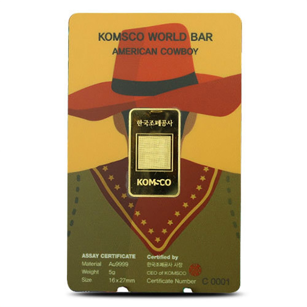 5 Gram South Korean Gold Cowboy Bar (New w/ Assay)