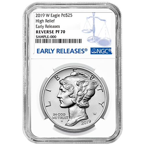 2019-W 1 oz American Palladium Eagle Reverse Proof Coin NGC PF70 ER