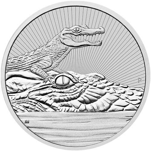 2019 10 oz Australian Mother & Baby Crocodile Silver Coin (BU)