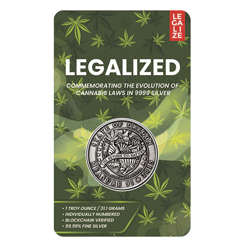 1 oz Antique Legalized Collection Oregon Silver Round (New w/ CoA)