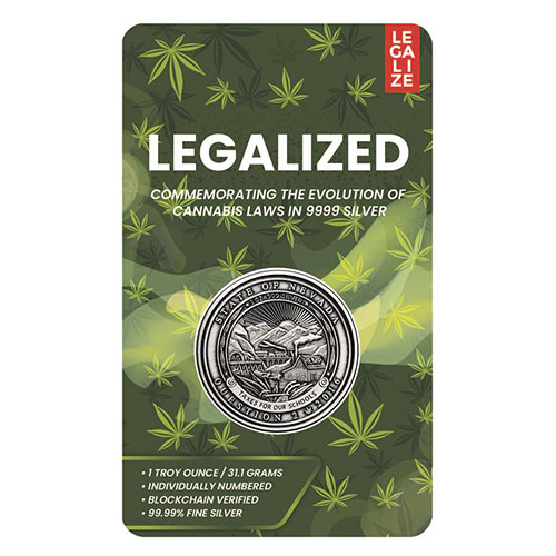 1 oz Antique Legalized Collection Nevada Silver Round (New w/ CoA)