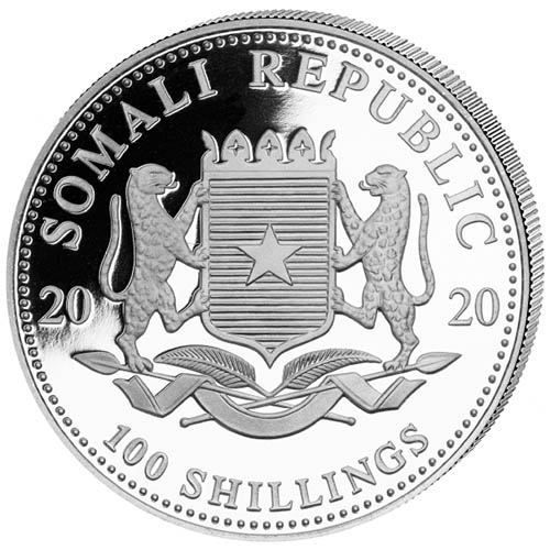 2020 1 oz Somalia Silver Elephant Coin