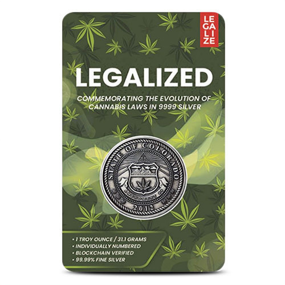 1 oz Antique Legalized Collection Colorado Silver Round (New w/ CoA)