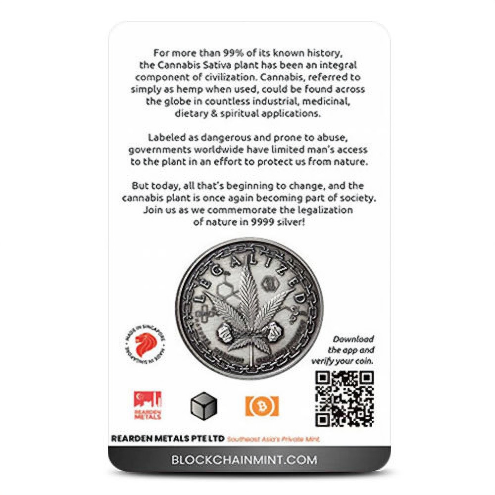 1 oz Antique Legalized Collection Colorado Silver Round (New w/ CoA)