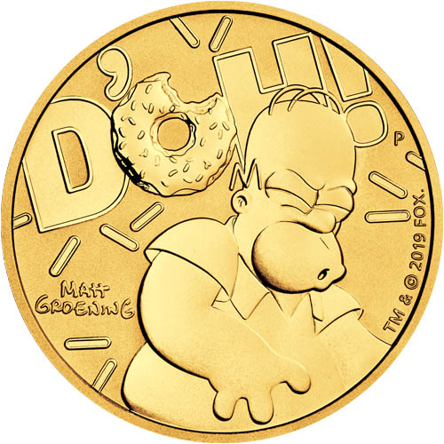 2020 1 oz Tuvalu The Simpsons Homer Gold Coin (Capsule Only)