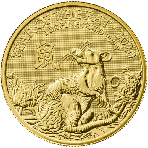 2020 1 oz British Gold Lunar Year of the Rat Coin (BU)