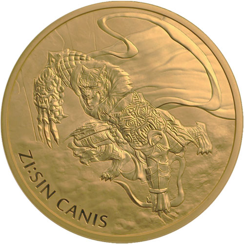 2018 1 oz South Korean Zi:Sin Canis Gold Medal