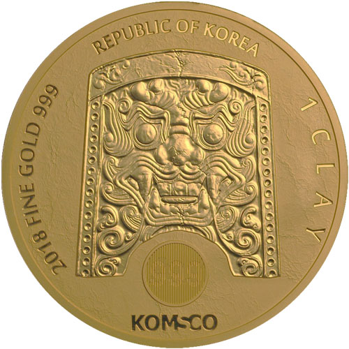2018 1 oz South Korean Zi:Sin Canis Gold Medal