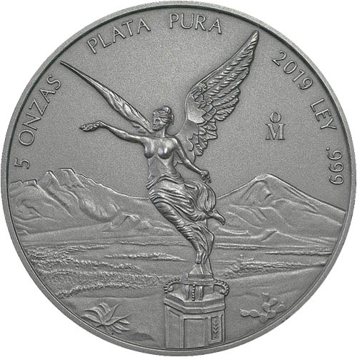 2019 5 oz Antique Mexican Silver Libertad Coin