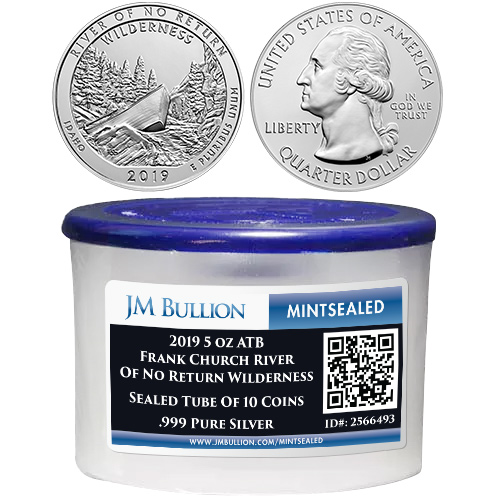 2019 5 oz ATB River of No Return Silver Tube (MintSealed, 10 Coins, BU)