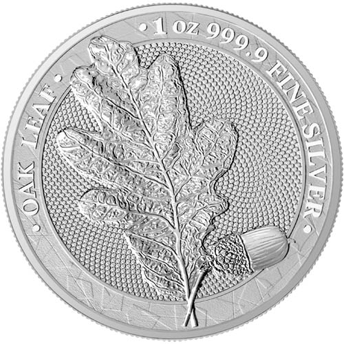 2019 1 oz Germania Oak Leaf Silver Round (BU, Capsule + CoA)