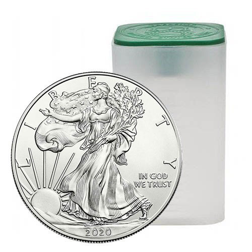 2020 1 oz American Silver Eagle Tube (20 Coins, BU)