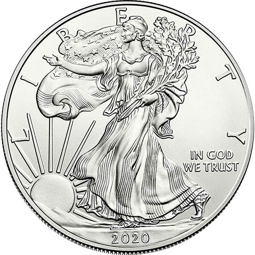 2020 1 oz American Silver Eagle Tube (20 Coins, BU)