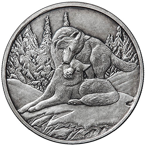 1 oz Antique Lisa Parker Collection Snow Kisses Silver Round (New w/ CoA)