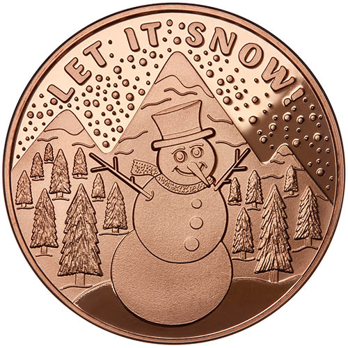 1 oz Let it Snow Copper Round