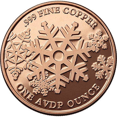 1 oz Let it Snow Copper Round