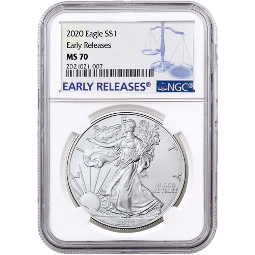 2020 1 oz American Silver Eagle Coin NGC MS70 ER