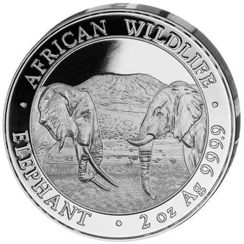 2020 2 oz Somalia Silver Elephant Coin (BU)