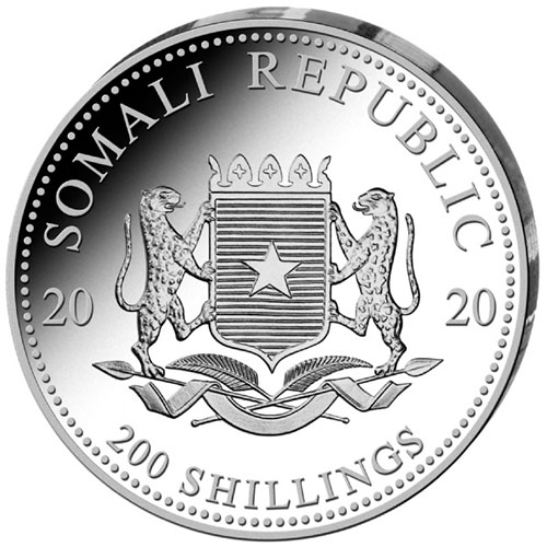 2020 2 oz Somalia Silver Elephant Coin (BU)