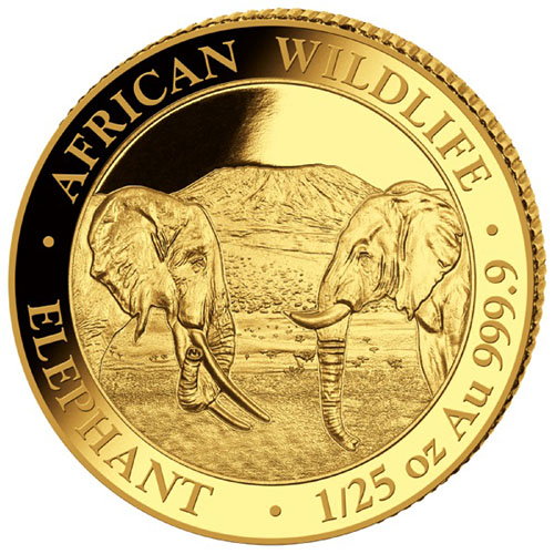 2020 1/25 oz Somalia Gold Elephant Coin (BU)